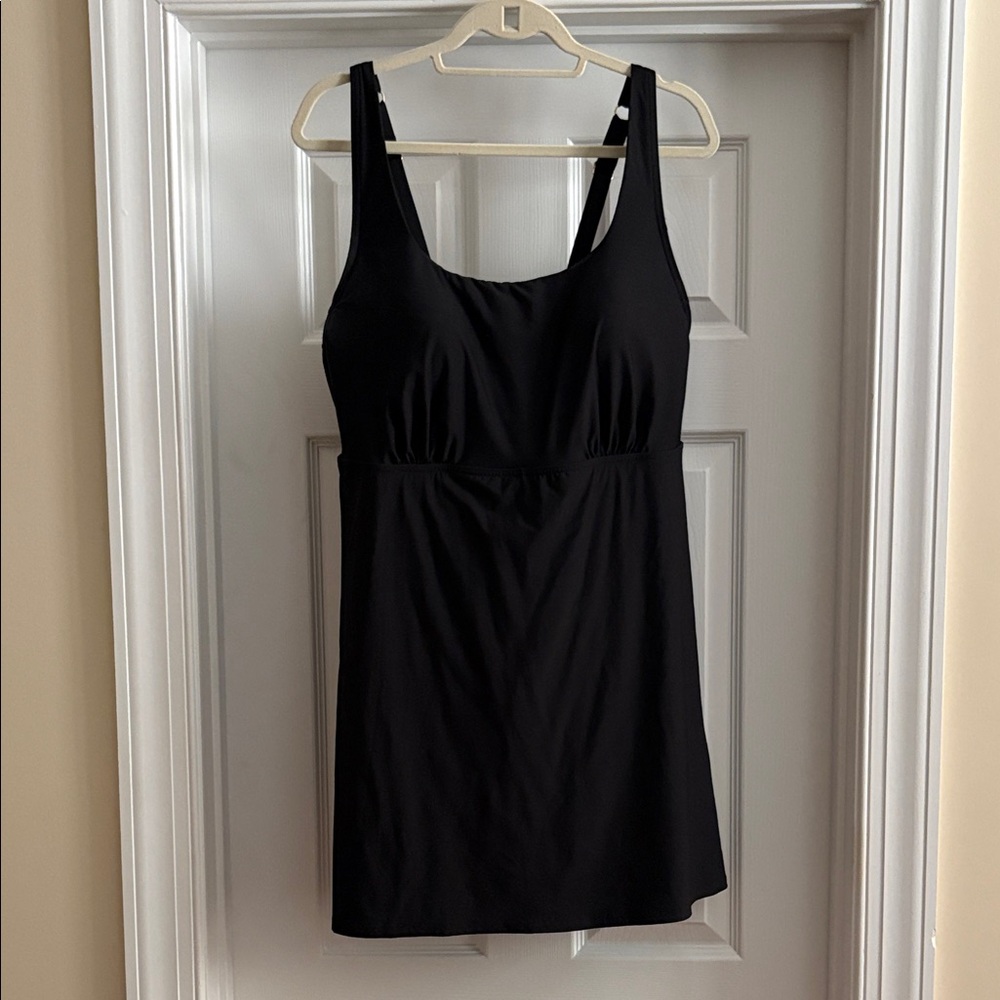 Lands' End Black Women's Swim One Piece size 20 W Swimdress